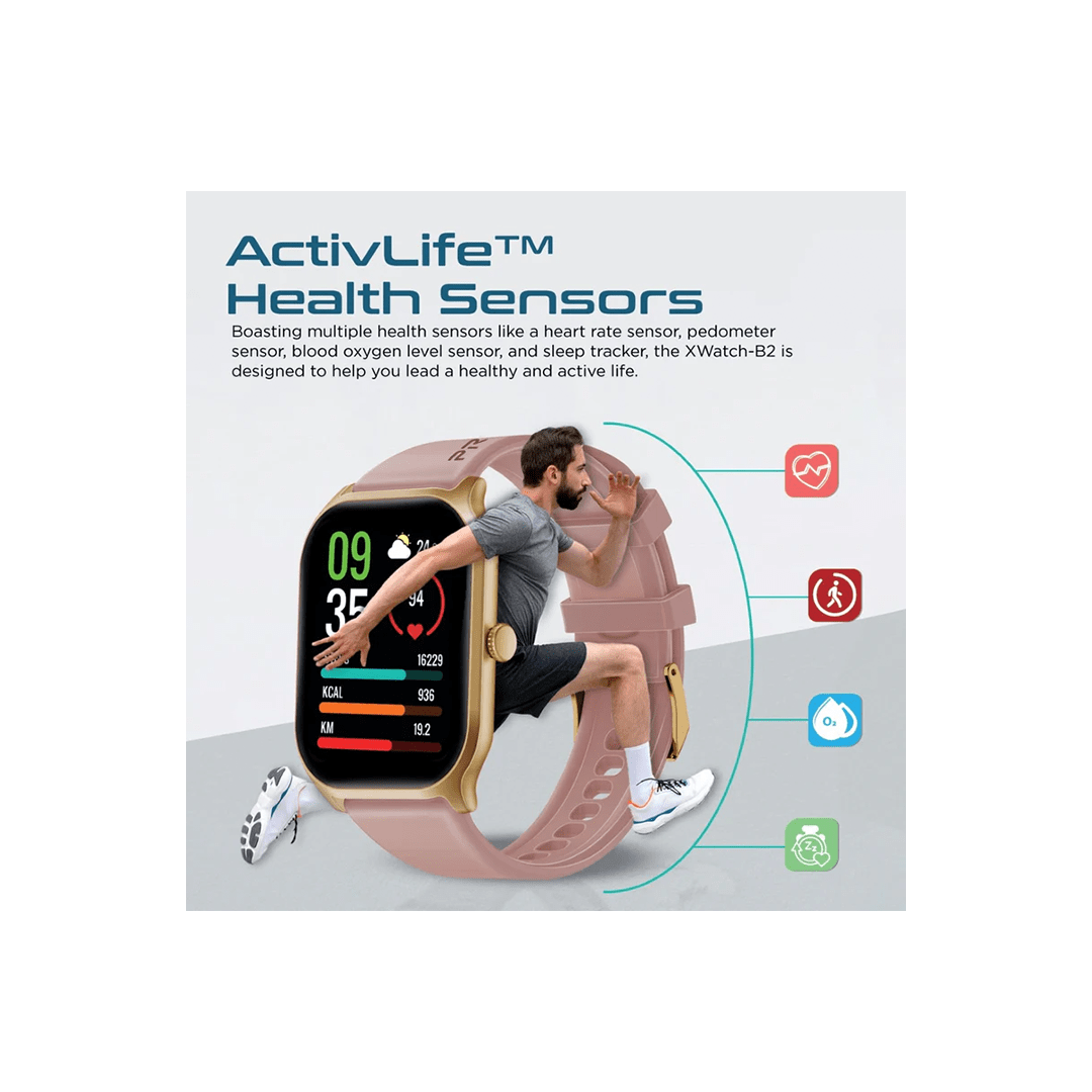 Promate XWatch-B2 2-Inch ActivLife™ SmartWatch with BT Calling - Gold in Qatar Promate XWatch-B2 2-Inch ActivLife™ SmartWatch with BT Calling - Gold in Qatar